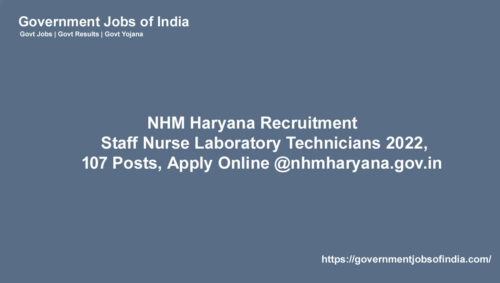 NHM Haryana Recruitment Staff Nurse Laboratory Technicians